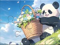 Gioco Jigsaw Puzzle: Basket Flower Panda
