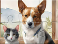 Gioco Jigsaw Puzzle: Oil Painting Dog And Cat