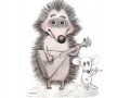 Gioco Hedgehog and mouse play musical instruments