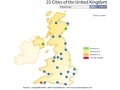 Gioco 25 cities of the United Kingdom