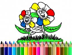 Gioco Ritorno a scuola: colorazione di fiori 