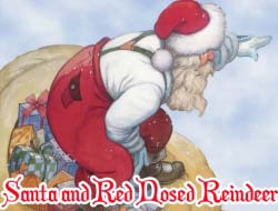 Gioco Babbo Natale e renna dal naso rosso 