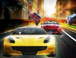 Gioco Rivolta senza cremagliera dell'automobile 