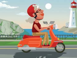 Gioco Colorazione della corsa scooter della città