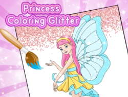 Gioco Glitter da colorare principessa 