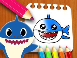 Gioco Libro da colorare di squalo bambino 