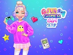 Gioco Configurazione divertente della ragazza del giocatore 