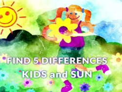 Gioco Trova 5 differenze Bambini e Sole 