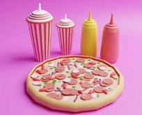 Gioco Libro da colorare: Pizza .