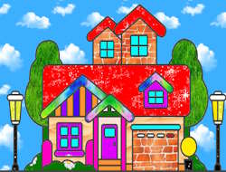 Gioco Libro da colorare: casa 