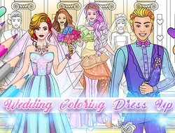 Gioco Matrimonio da colorare vestire .