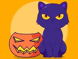 Gioco Libro da colorare: Gatto di Halloween 