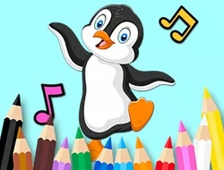 Gioco Libro da colorare: Pinguino danzante .