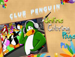 Gioco Pagina da colorare online di Club Penguin 