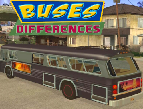 Gioco Differenze tra gli autobus .