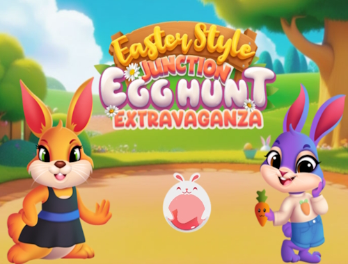 Gioco Stravaganza di caccia alle uova di giunzione in stile pasquale .