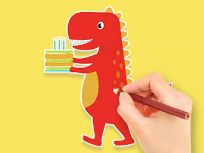 Gioco Libro da colorare: compleanno dei dinosauri 