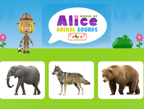 Gioco Il mondo dei versi degli animali di Alice 