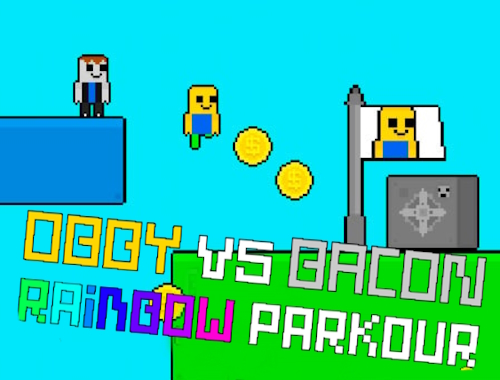 Gioco Obby contro Bacon Arcobaleno Parkour 
