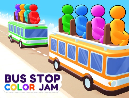 Gioco Marmellata di colori alla fermata dell'autobus .