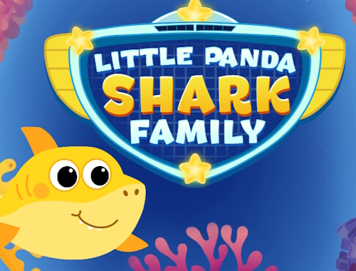 Gioco Piccola famiglia di squali panda .