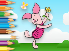 Gioco Coloring Book: Piglet Holds Toy Windmill