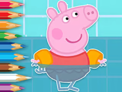 Gioco Libro da colorare: Peppa che nuota .
