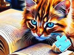 Gioco Jigsaw Puzzle: Cat Reading