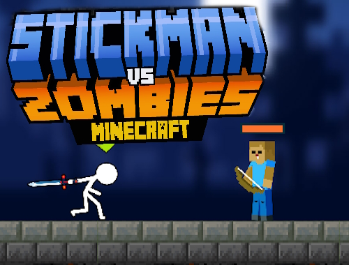 Gioco Stickman contro Zombies Minecraft .