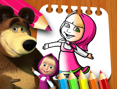 Gioco Libro da colorare Masha e Orso 