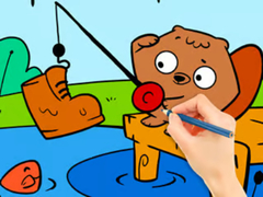 Gioco Coloring Book: Fishing Squirrel