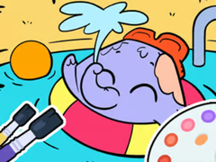 Gioco Coloring Book: Elephant Swim