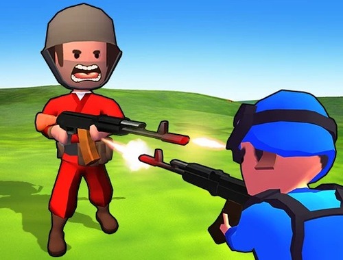 Gioco Piccolo comandante. Rosso contro Blu .