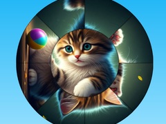 Gioco Round Jigsaw Puzzle Collect Pictures with Cute Kittens