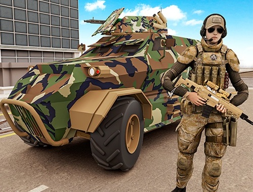 Gioco Giochi di auto dell'esercito americano Guida di camion .