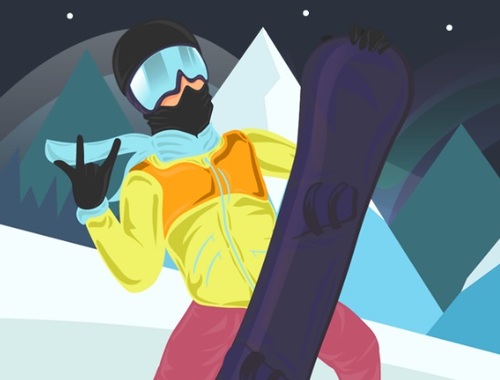 Gioco Corsa con lo snowboard 