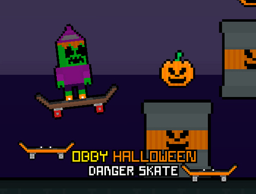 Gioco Pattino di pericolo di Halloween di Obby .
