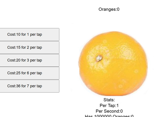 Gioco Clicker per frutta arancione 