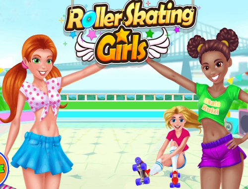 Gioco Ragazze sui pattini a rotelle .