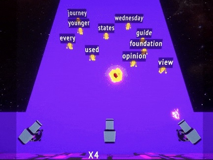 Gioco Difesa al neon: digita! 