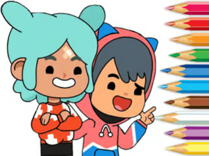 Gioco Libro da colorare: Amici di Toca Boca 