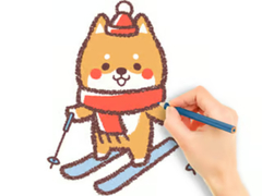 Gioco Coloring Book: Skiing Puppy