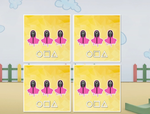 Gioco Match di scheda di memoria del gioco di calamari .