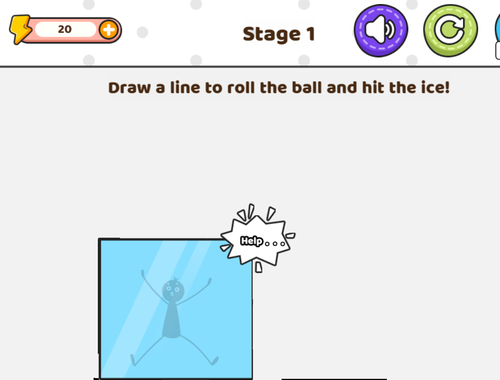 Gioco Salva la linea di disegno del bastone .
