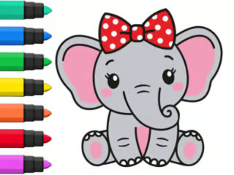 Gioco Libro da colorare: Elefante .