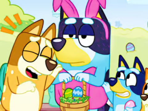 Gioco Puzzle puzzle: vestita di Pasqua blu .
