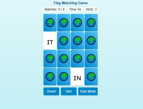 Gioco Memory Match Flag Edition .