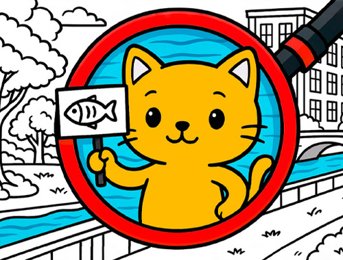 Gioco Trova la ricerca del gatto gatto .
