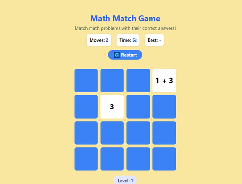 Gioco Match Match Game .