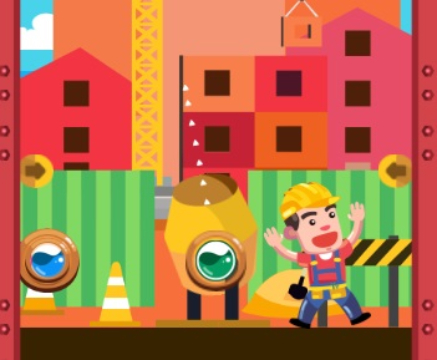 Gioco Sparatutto a bolle d'operatore edile .